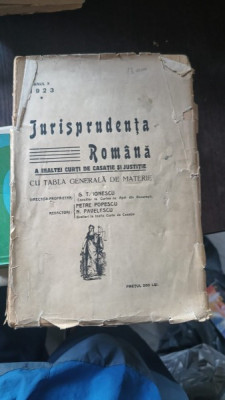 JURISPRUDENTA ROMANA A INALTEI CURTI 1923 PARTEA I foto