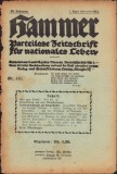 Z278 Hammer, Parteilose Zeitschrift f&uuml;r nationales Leben, revistă protonazistă, 451/1921