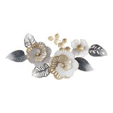 Decor de perete Nelie Inart metal in nuanta Auriualb-Gri 104,5x48x7cm