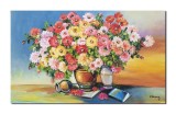 Cumpara ieftin Tablou aranjament floral pictat manual, Din gradina bunicii, 100x60cm ulei pe panza Constantin Feraru
