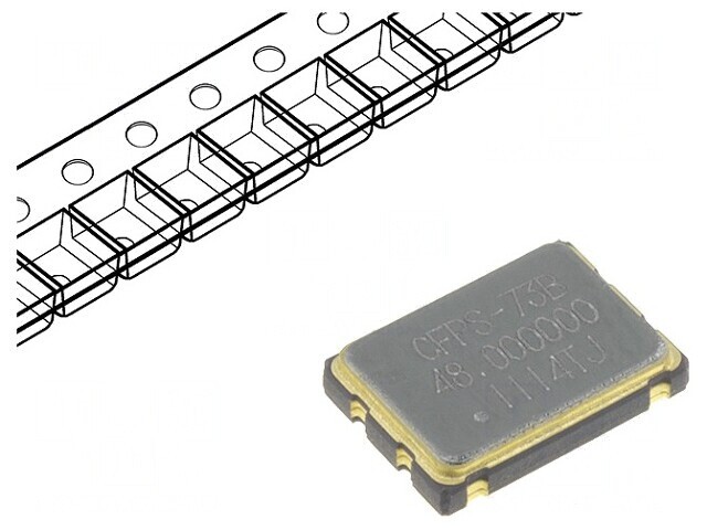 Generator de cuarț 48MHz SMD 7x5mm 3,3V &plusmn;50ppm 0-70&deg;C
