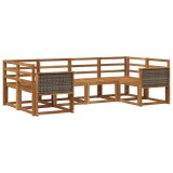 vidaXL Set de canapele de exterior 6 pcs natural Lemn Solid de Acacia 3385485