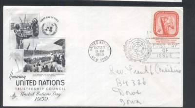 UN New York 1959 UN council Mi.80 FDC UN.190 foto