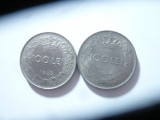 2 Monede fier - 100 lei 1943 si 1944 Rege Mihai I , cal. F.Buna