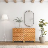 vidaXL Dulapuri lateral, 2 buc., maro/negru, 60x33,5x75 cm, lemn mango