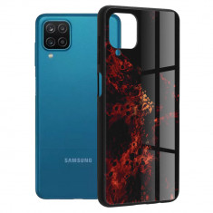 Husa pentru Samsung Galaxy A12 / A12 Nacho, Techsuit Glaze Series, Red Nebula