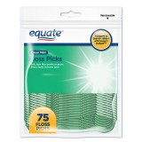 Set de scobitori cu ață dentară Equate Clean Mint Floss Picks, cerate, cu aromă de mentă, 75 bucăți