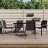 VidaXL Set mobilier de grădină, 5 piese, negru, textilenă și oțel 3187035