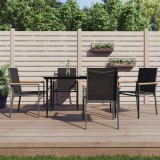 VidaXL Set mobilier de grădină, 5 piese, negru, textilenă și oțel