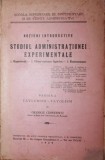 NOTIUNI INTRODUCTIVE IN STUDIUL ADMINISTRATIUNEI EXPERIMENTALE