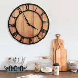 Gossi ceas de perete, maro si negru, 39 cm, fier si mdf