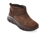 Ghete SKECHERS maro, BOBS B FLEX HI, din piele intoarsa