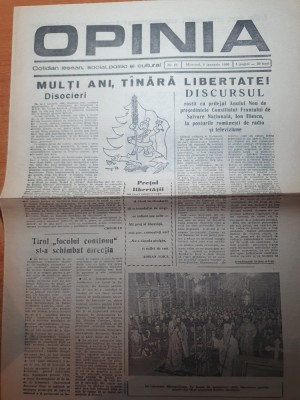 ziarul opinia 3 ianuarie 1990-la multi ani tanara libertate,articole revolutia foto