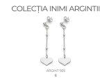 Cumpara ieftin Cercei Lungi din Argint 925 , , zColectia Inimi Argintii, cu LantiE or E i Bobite