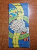 Harta romaniei - din anul 1983 - in limba spaniola - dimensiuni 65/47 cm