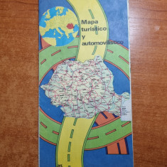 harta romaniei - din anul 1983 - in limba spaniola - dimensiuni 65/47 cm