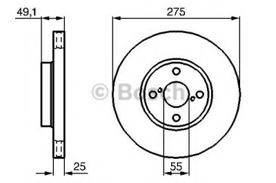 Disc frana TOYOTA COROLLA (CDE12, ZZE12, NDE12, ZDE12) (2001 - 2007) BOSCH 0 986 479 245 foto