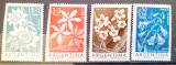 ARGENTINA 1961 FLORI, PLANTE FLORA SERIE 4V MNH, Nestampilat