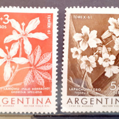 ARGENTINA 1961 FLORI, PLANTE FLORA SERIE 4V MNH