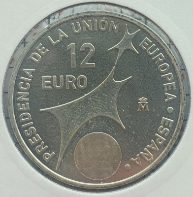 100 Spania 12 euro 2002 Spanish Presidency km 1049 argint foto