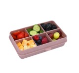 Cutie Snack Melii Luxe 6 Compartimente Roz Divizor Detasabil Plastic Sigur Alimentar pentru Copii