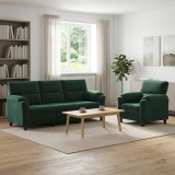 Cumpara ieftin Set de canapea 2 pcs Verde inchis Catifea