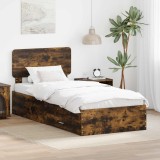 Cumpara ieftin Cadru de pat Stejar fumuriu 90 x 190 cm Lemn prelucrat
