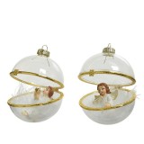 Cumpara ieftin Glob decorativ - Bauble Glass Angels, Gold Rim - mai multe modele | Kaemingk