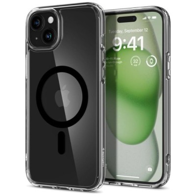 Husa pentru iPhone 15 - Spigen Ultra Hybrid MagSafe - Black foto