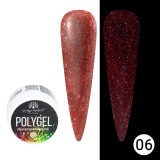 Polygel Unghii Constructie Global Fashion Disco 06, 15g, Reflectorizant cu Sclipici, Extensie Unghii Durabil si Flexibil