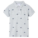 Tricou polo pentru copii,&nbsp; gri melanj, 140 GartenMobel Dekor, vidaXL