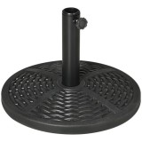 Suport pentru umbrela 38-48 mm, rotund, HDPE, imitatie ratan, negru, 45x33 cm, ART