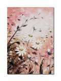 Cumpara ieftin Tablou margarete in camp pictat manual, 60x40cm ulei pe panza in cutit efect 3D, Valentin Pop