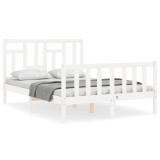 Cumpara ieftin Cadru de pat fara saltea, alb, 120x200 cm, lemn masiv pin