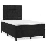 Cumpara ieftin Pat box spring cu saltea, negru, 120x200 cm, catifea