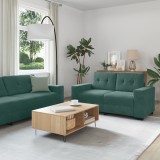 Set Canapele 3 Piese vidaXL, Catifea Verde Inchis, 100/160/221cm, Living/Birou, 6 Persoane, Cadru Metal+Placaj