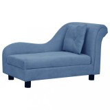 Cumpara ieftin Canapea pentru caini cu perna, albastru, 83x44x44 cm, plus