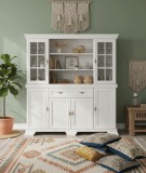 Cumpara ieftin Set comoda living VM4 si vitrina VMN5, Alb Antichizat