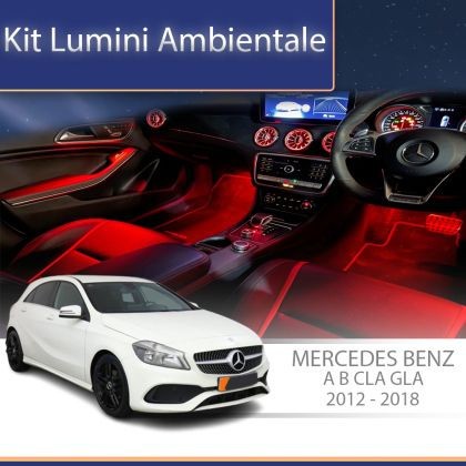 Lumini ambientale Mercedes W176-01+02 2012-2018 dedicat set complet control telefon sau sistem original CarStore Technology