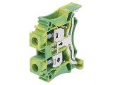 Conector Șine 0,5-6mm&sup2; 1 Pista 2 Borne Galben-Verde
