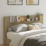 Tablie de pat cu dulap si LED, stejar sonoma, 180x16,5x103,5 cm GartenMobel Dekor, vidaXL