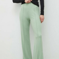 Day Birger et Mikkelsen pantaloni femei, culoarea verde, lat, high waist