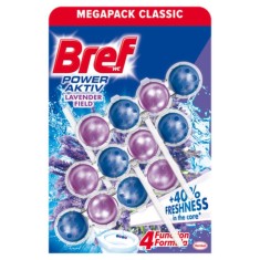 Odorizant WC Bref Power Aktiv Lavender, 3 Buc/Set, Cantitate 50 g, Parfum Lavanda, Odorizant Toaleta, Odorizant Anticalcar pentru WC, Odorizant pentru foto