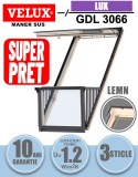 Fereastra mansarda balcon VELUX GDL 3066 CABRIO, lemn de pin, 3 sticle