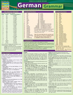 German Grammar: Quickstudy Laminated Reference Guide foto