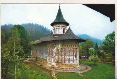 bnk cp Biserica Voronet - Vedere - uzata foto