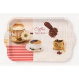 Tava dreptunghiulara din plastic dur, 33x22,5 cm , model cafea3