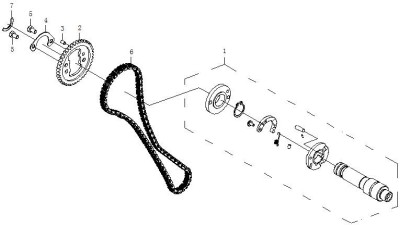 05 Surub siguranta pinion distributie CF Moto 500 foto