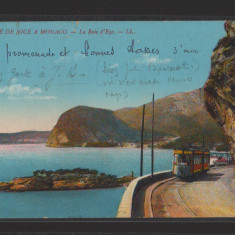 CPIB 16721 CARTE POSTALA - DRUM NICE - MONAC0. BAILE EZE, TRAMVAI, 1912