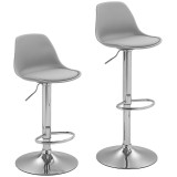 Homcom Set 2 Scaune Bar &ndash; Reglabile, Cu Spatar si Pivotante | Aosom Romania